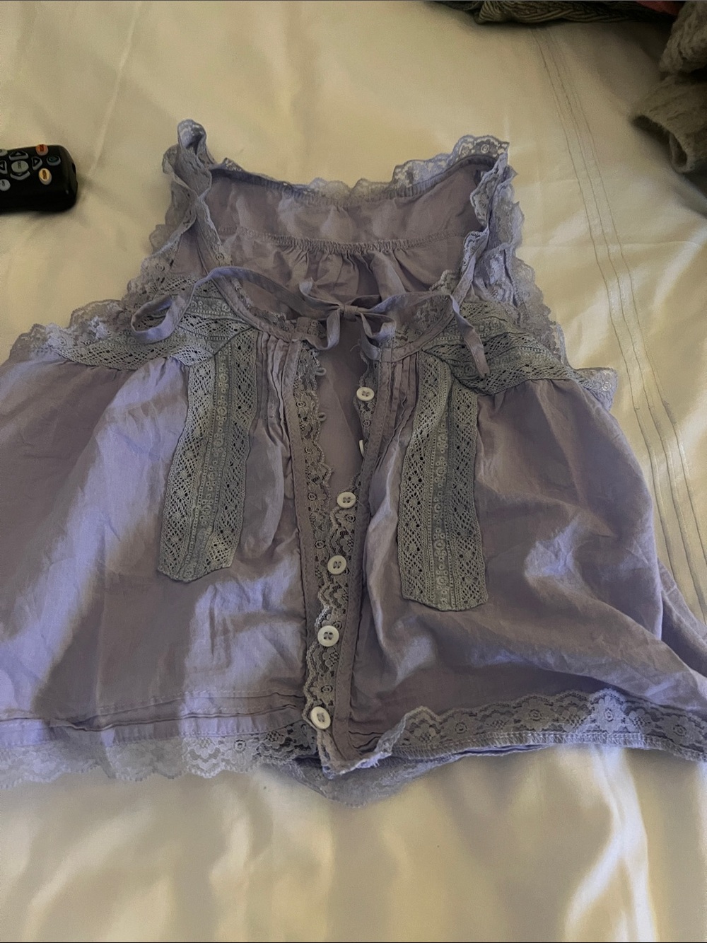 Lace-Trim Lavender Sleeveless Women's Top